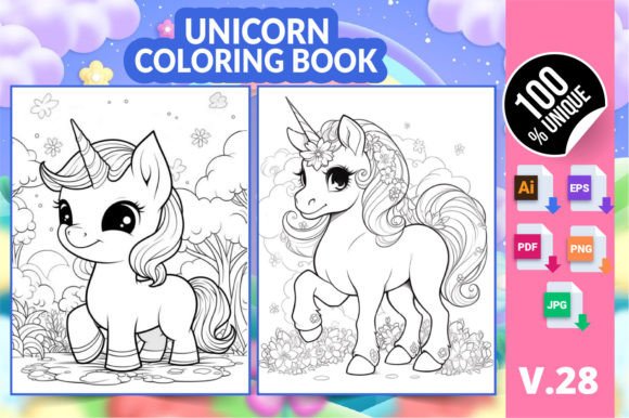 Unicorn Coloring Book KDP Interior V28: A Practical Guide to Creating and Selling High-Quality Coloring Pages